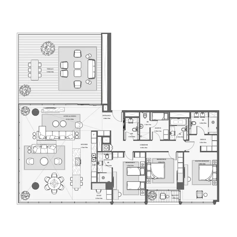 3 bedroom floor plan