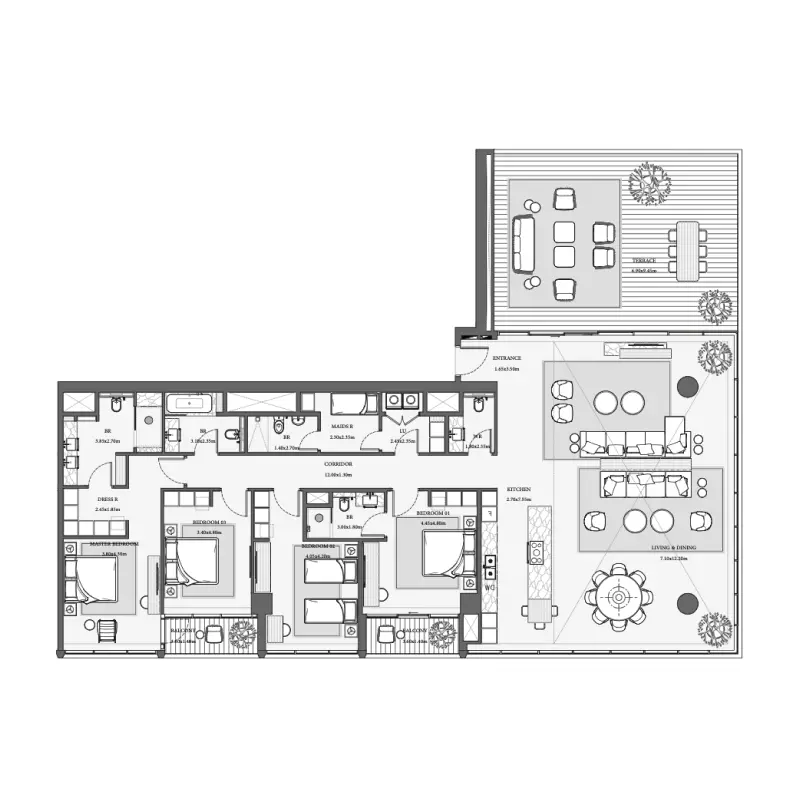 4 bedroom floor plan