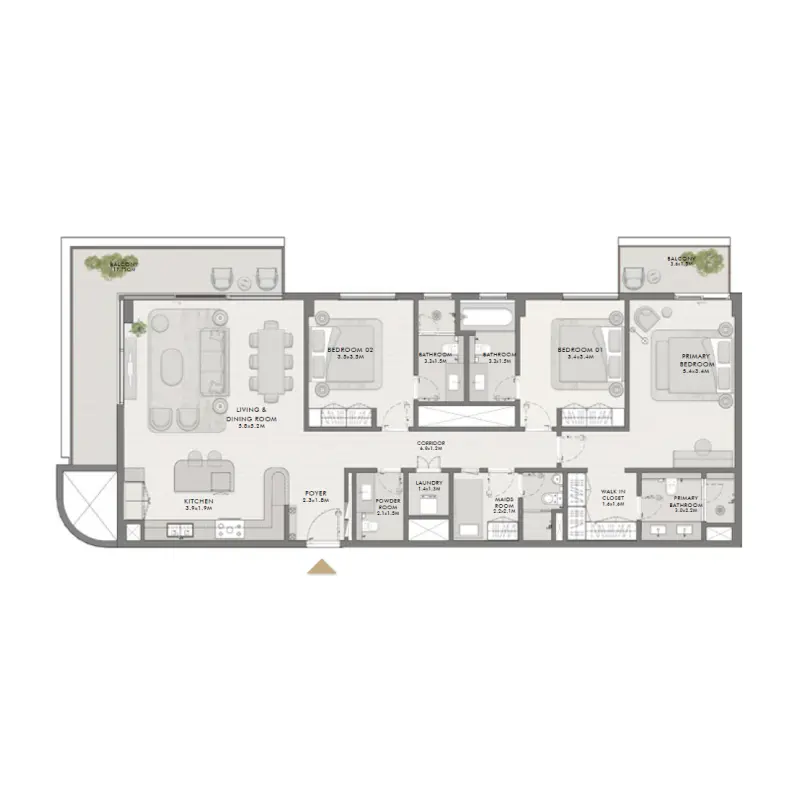 3 bedroom floor plan