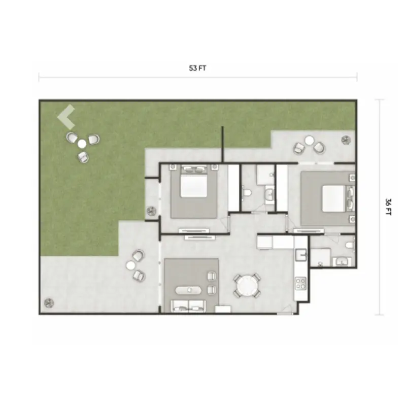 2 bedroom floor plan