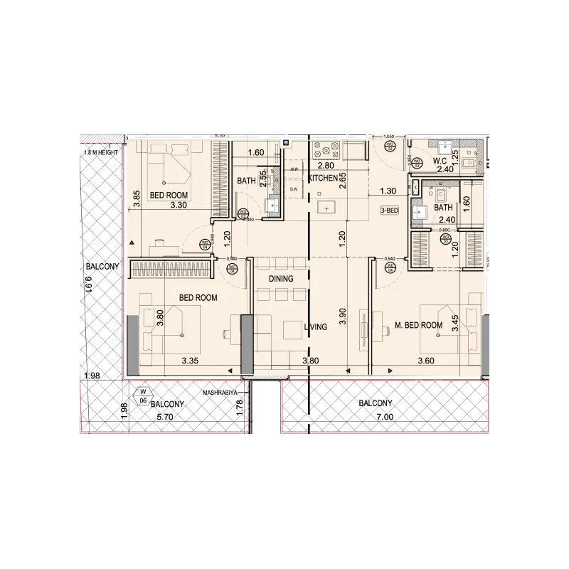 3 bedroom floor plan