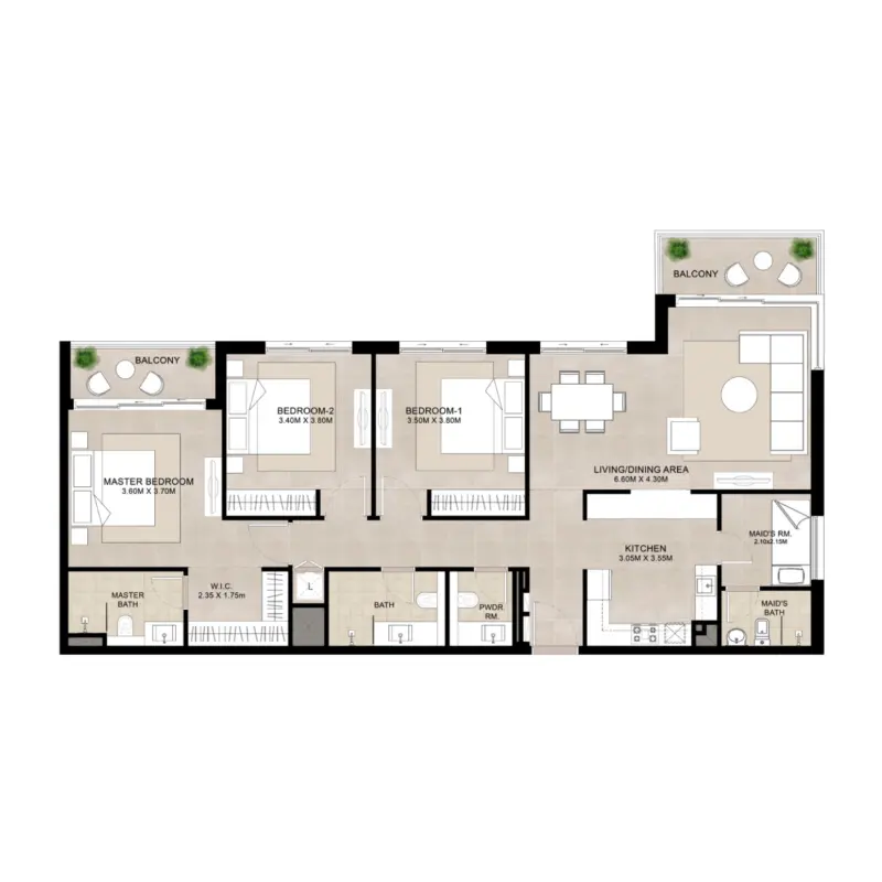3 bedroom floor plan