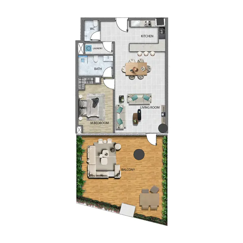 1 bedroom floor plan