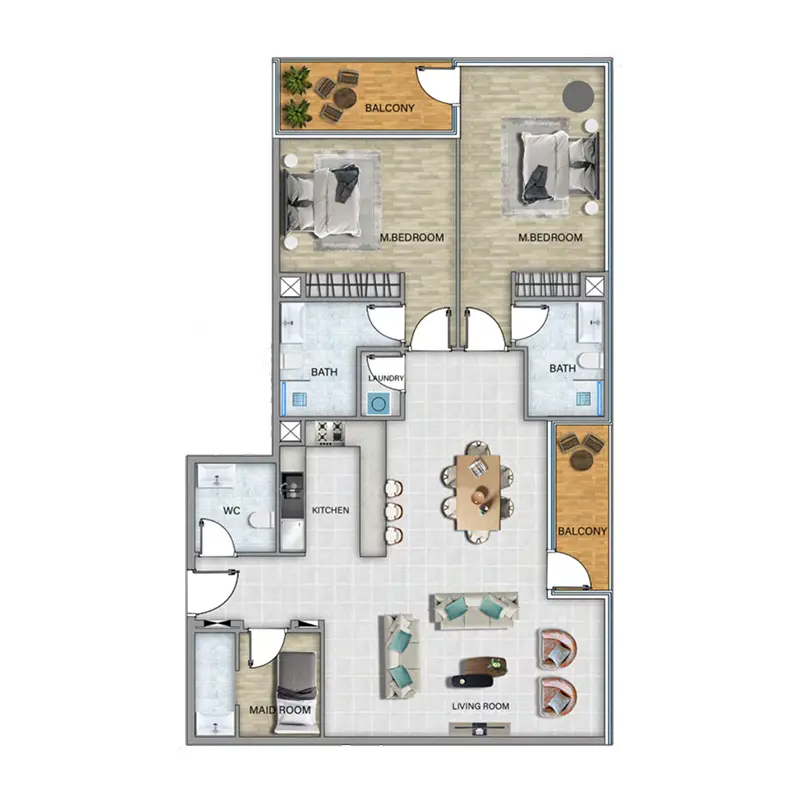 2 bedroom floor plan
