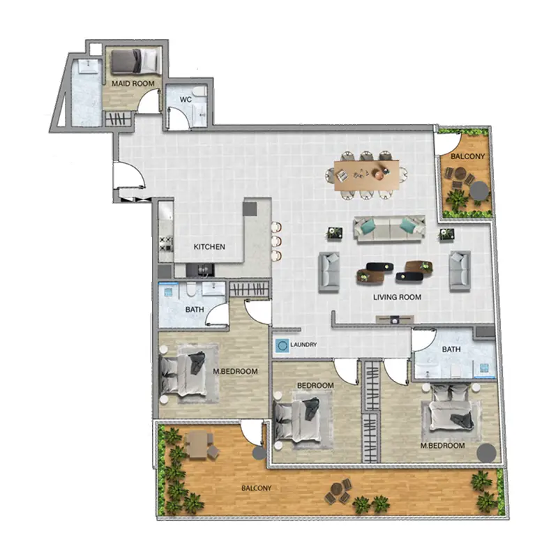 3 bedroom floor plan