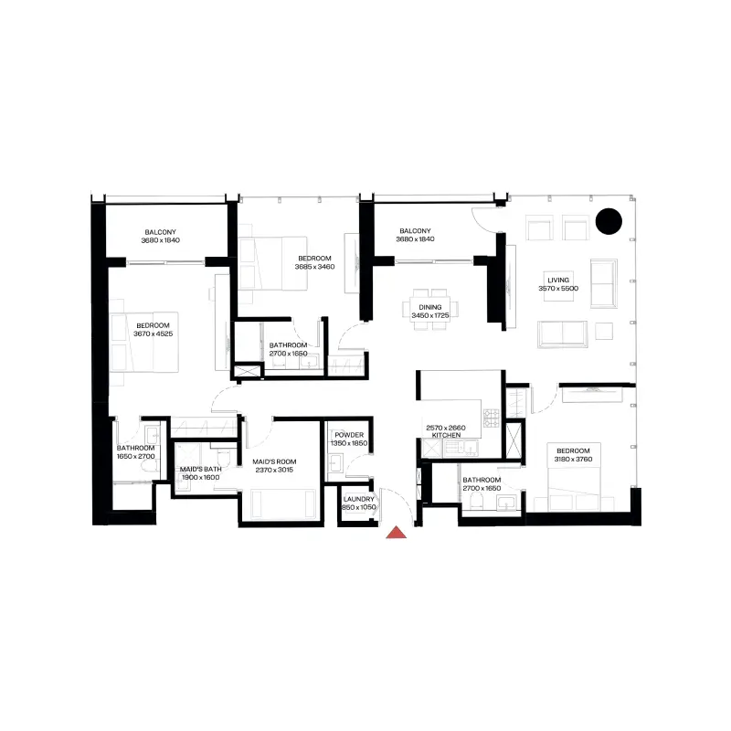 3 bedroom floor plan