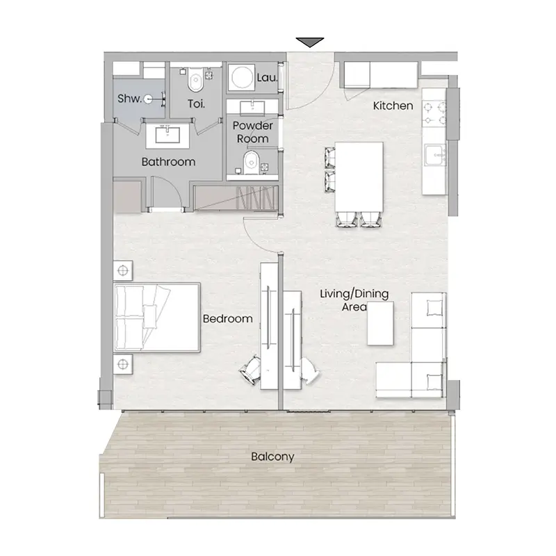1 bedroom Apartments -  Havelock Residences floor plan