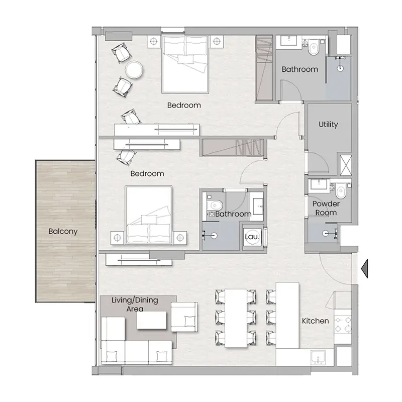 2 bedroom Apartments -  Havelock Residences floor plan