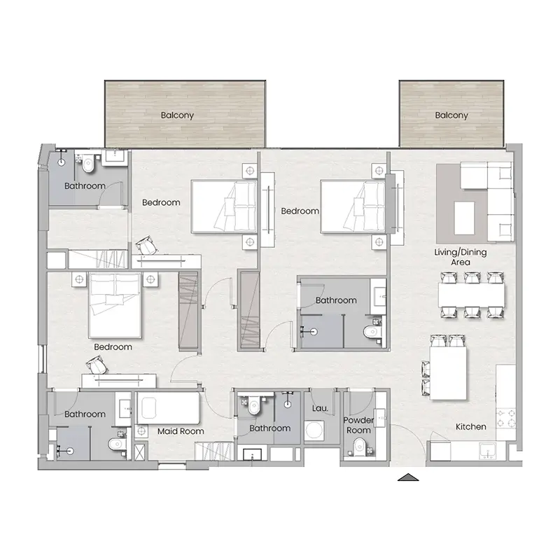 3 bedroom Apartments -  Havelock Residences floor plan