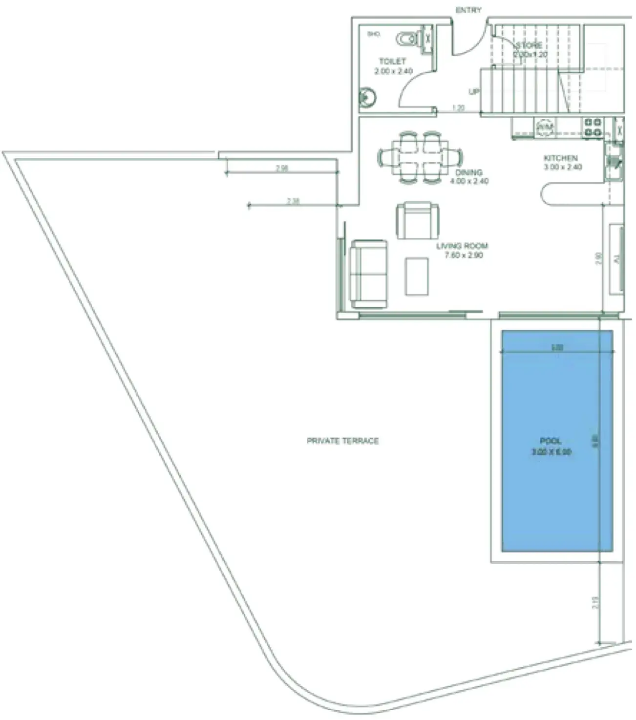 2 Bedrooms apartments - Opalz floor plan