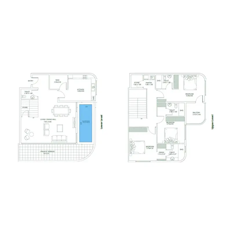 3 Bedrooms apartments - Opalz floor plan