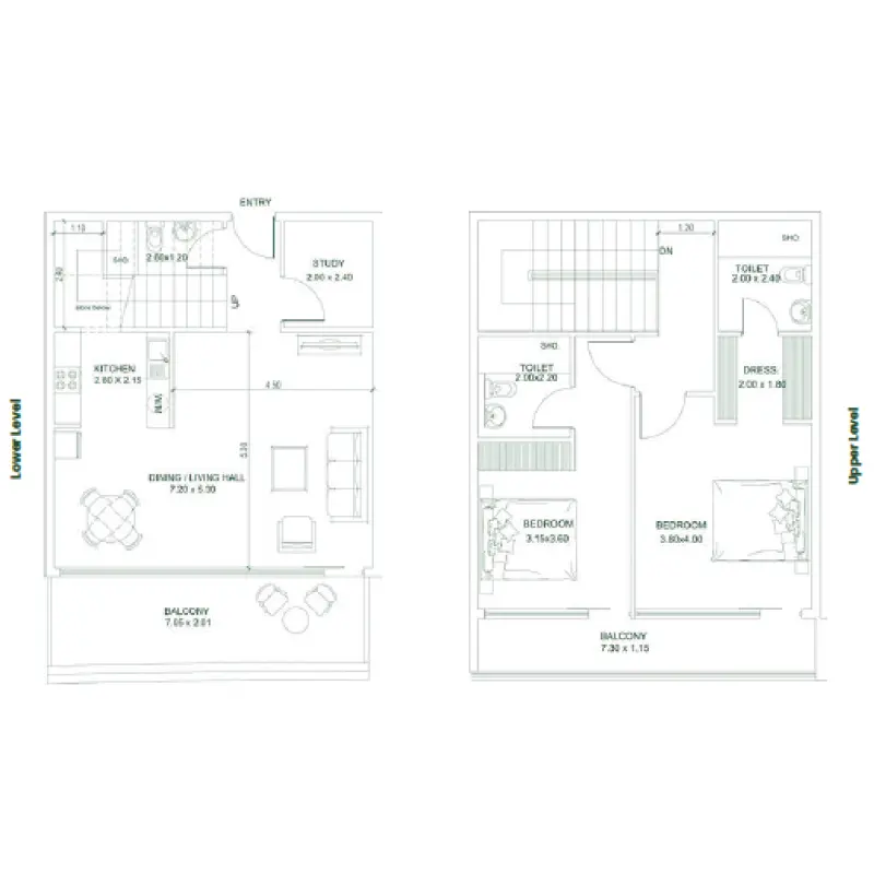 2 bedroom floor plan