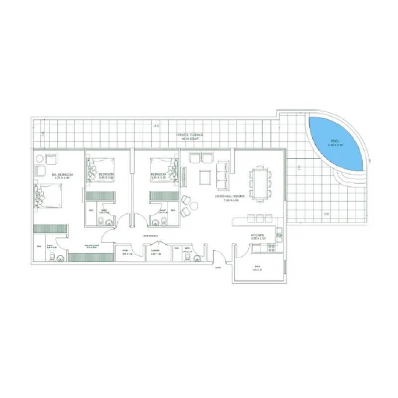 3 bedroom floor plan
