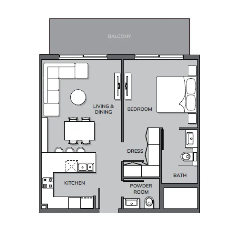 1 bedroom floor plan