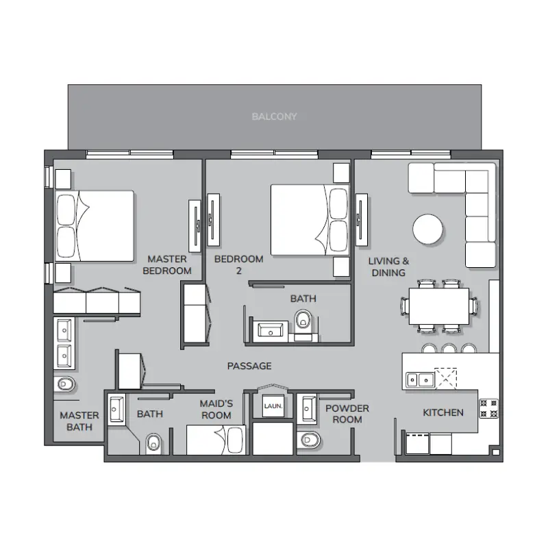 2 bedroom floor plan