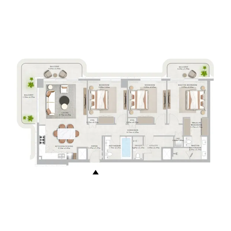 3 bedroom floor plan