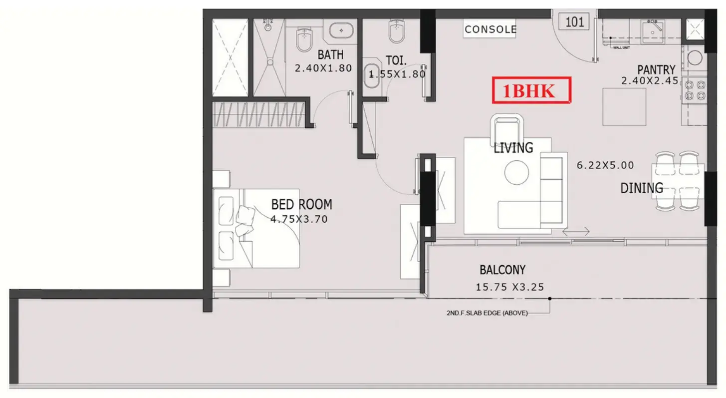 1 Bedroom apartments - Estrella By Nexus floor plan