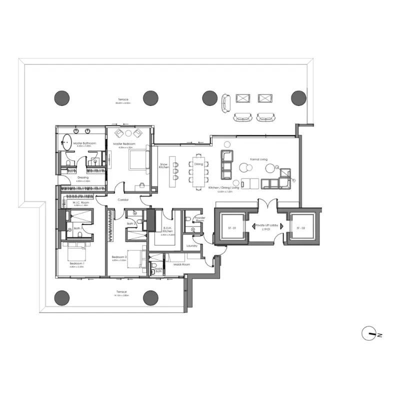 3 bedroom floor plan