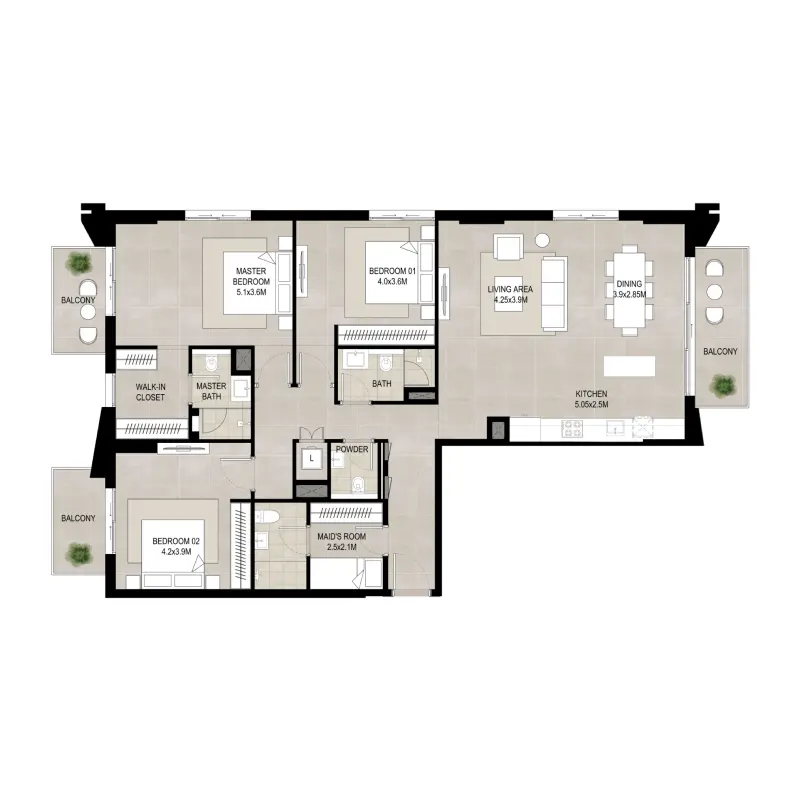 3 bedroom floor plan