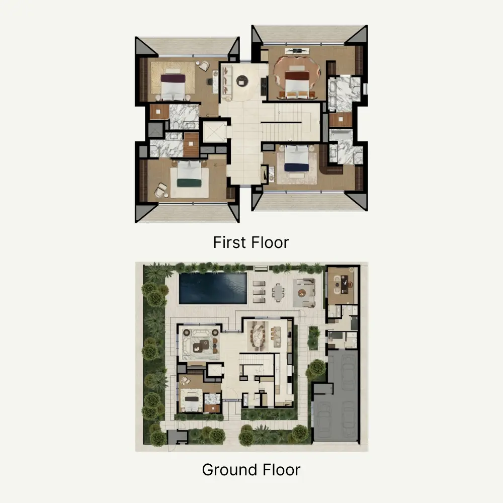 5 bedroom+pool floor plan