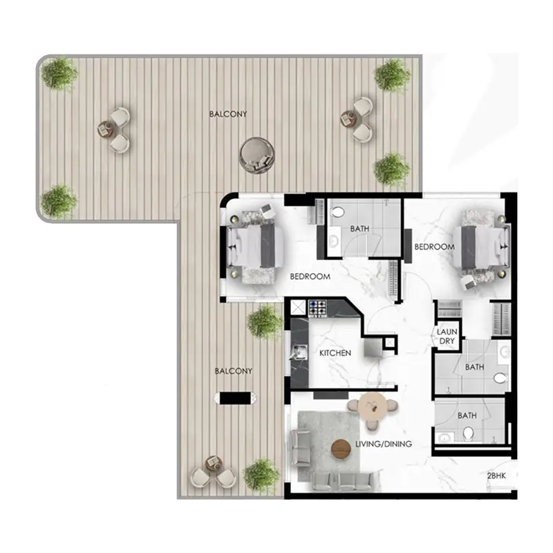 2,5 bedroom Apartments -  The Eighty Three floor plan