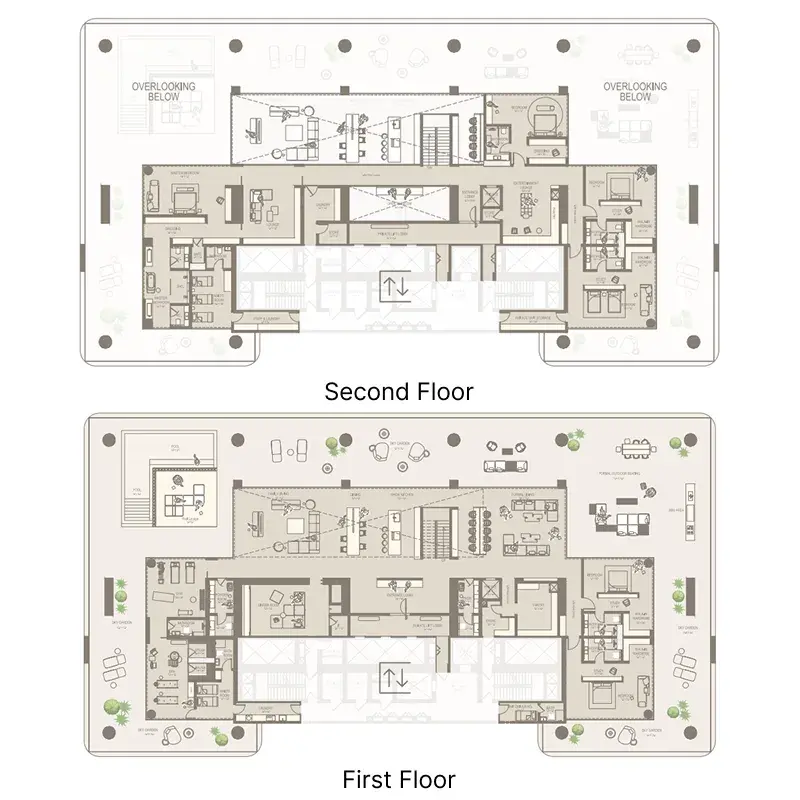 6 Bedrooms penthouse - The Chedi Private Residences floor plan