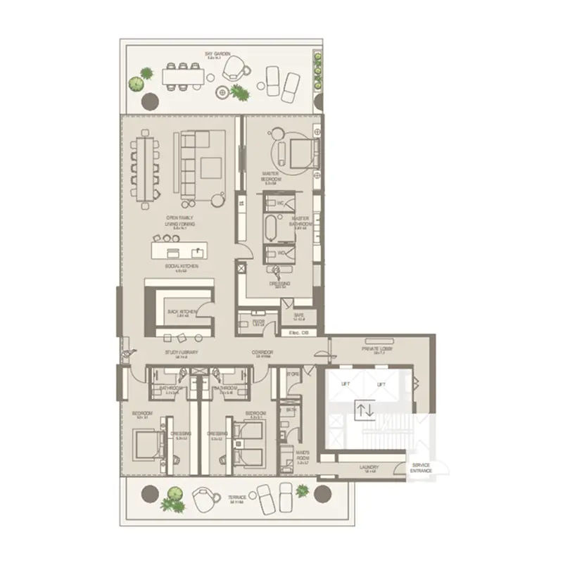 3 bedroom floor plan