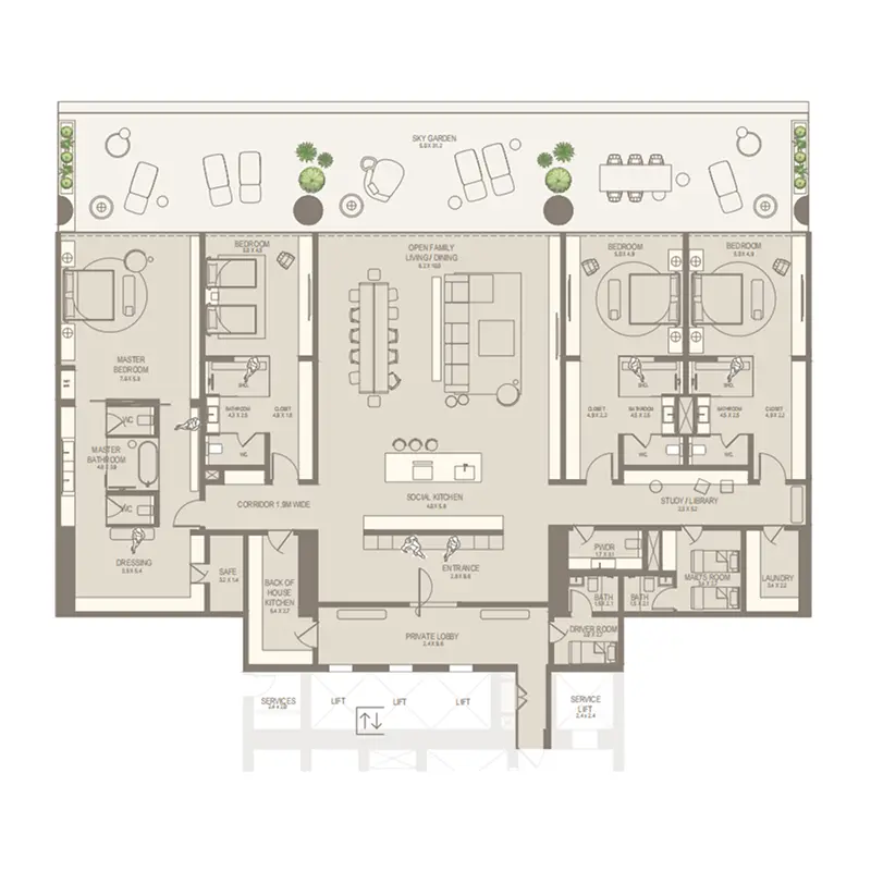 4 bedroom floor plan