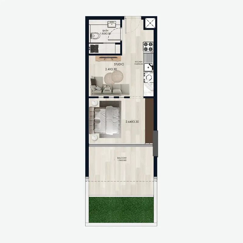 Studio Apartments -  Reem by Vision floor plan