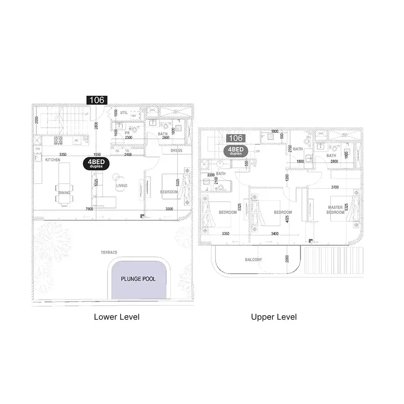 4 Bedrooms duplex - Villa Del Divos floor plan