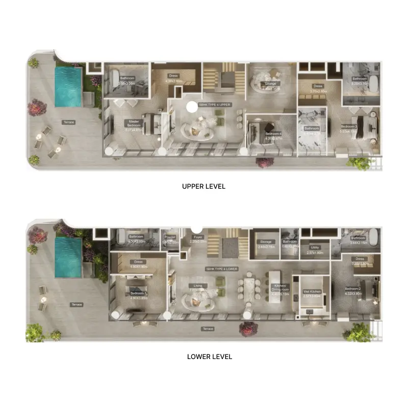 5 bedroom+pool floor plan