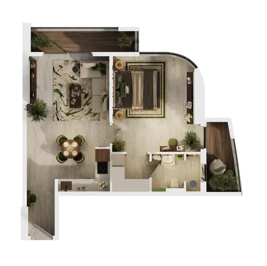 1 Bedroom apartments - MAG 777 floor plan