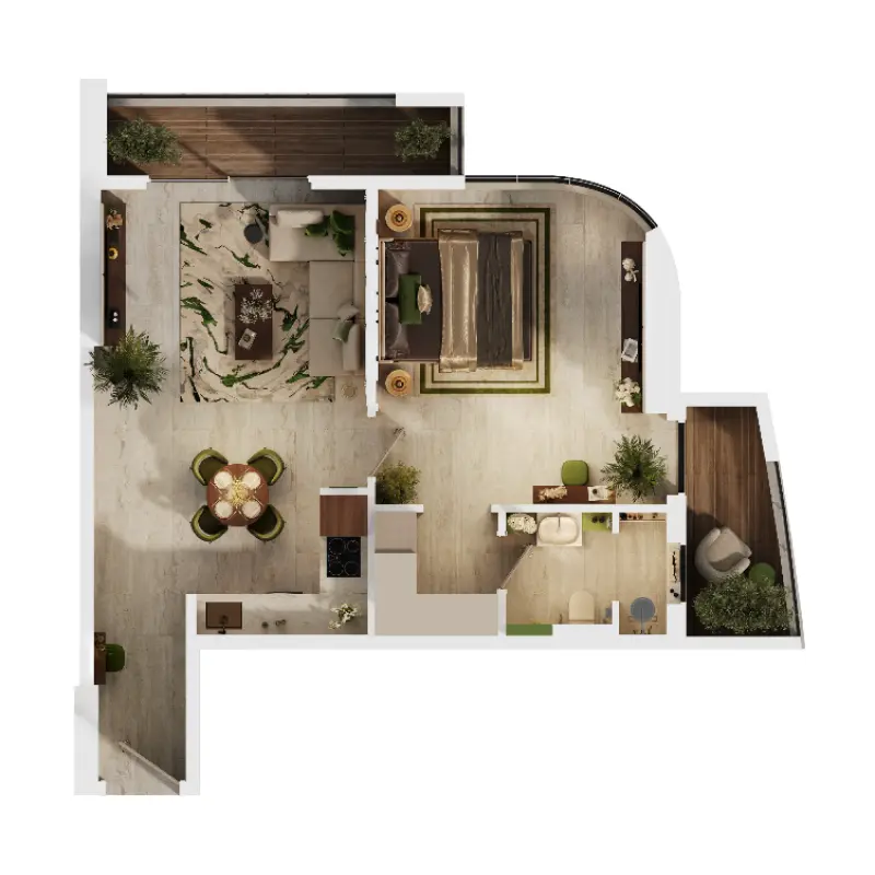 1 bedroom floor plan