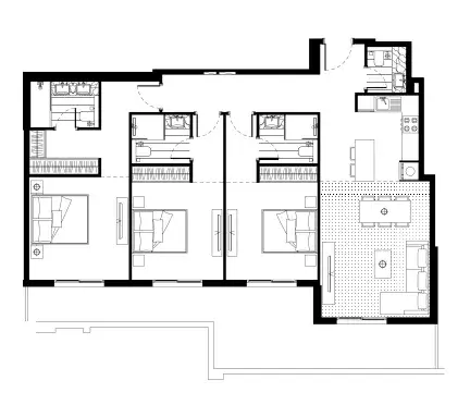3 Bedrooms apartments - FH Residency floor plan