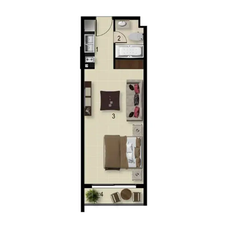 Studio apartments - 7 Seasons floor plan