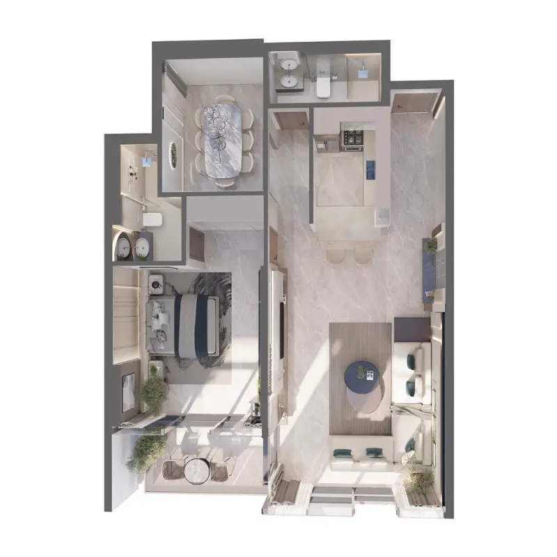 1 bedroom floor plan