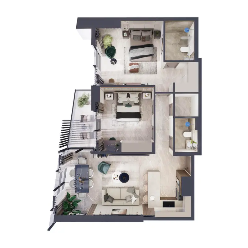 2 bedroom floor plan