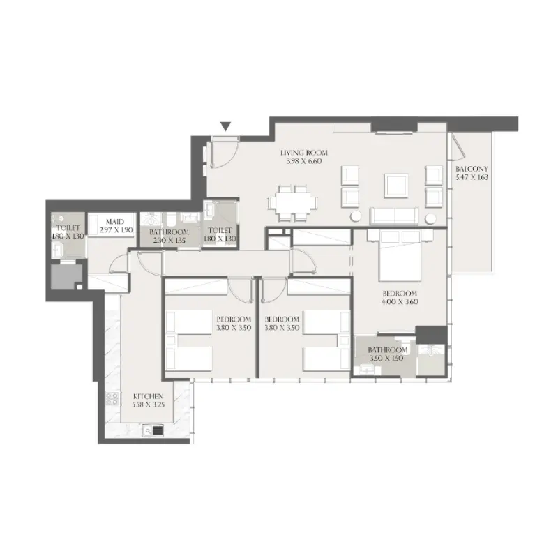 3 bedroom floor plan