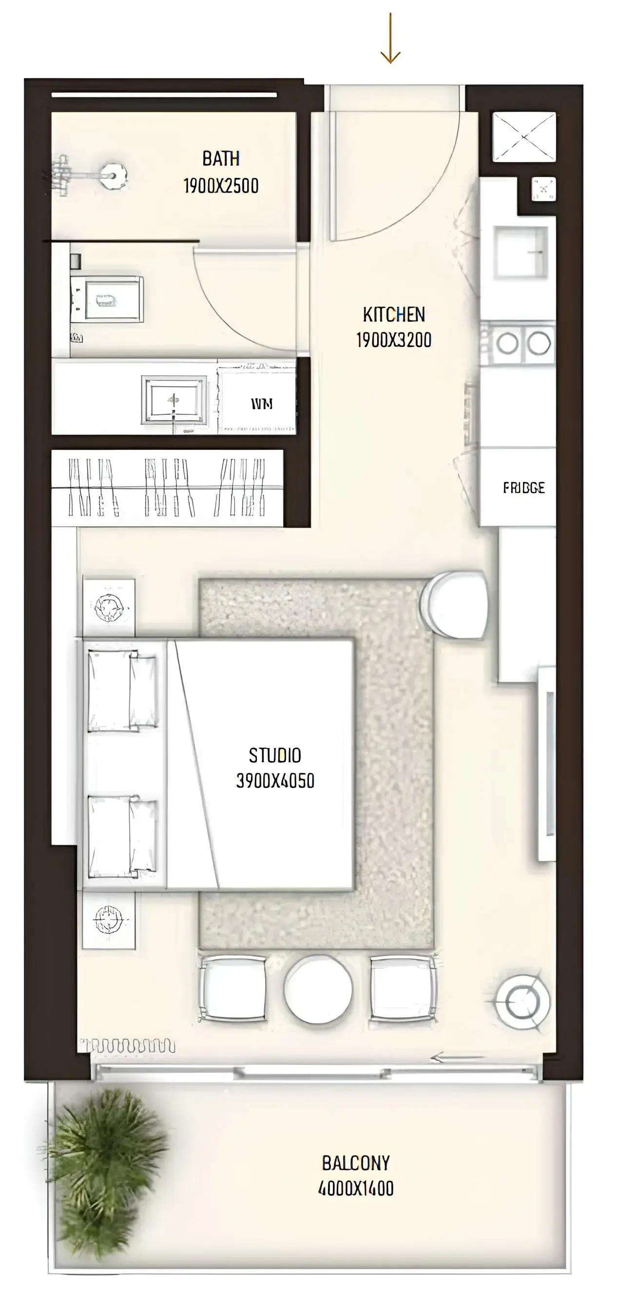 Studio apartments - Condor Golf Links 18 floor plan
