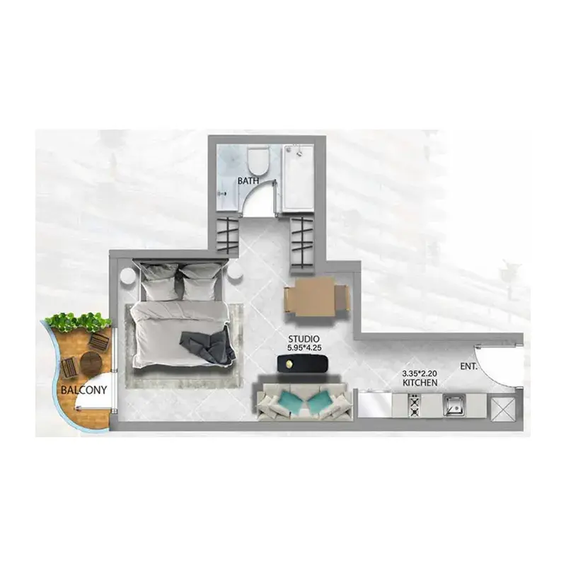 Studio apartments - 311 Boulevard floor plan