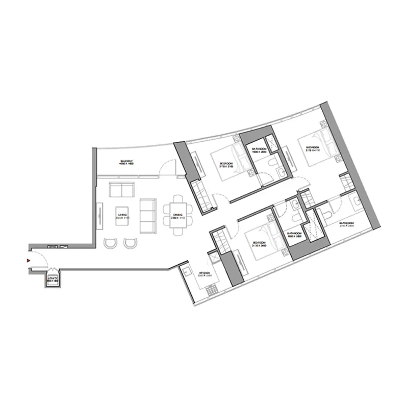 3 bedroom floor plan