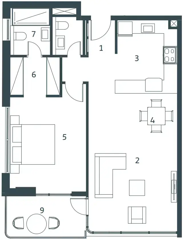 1 Bedroom apartments - Whitestone Residences floor plan