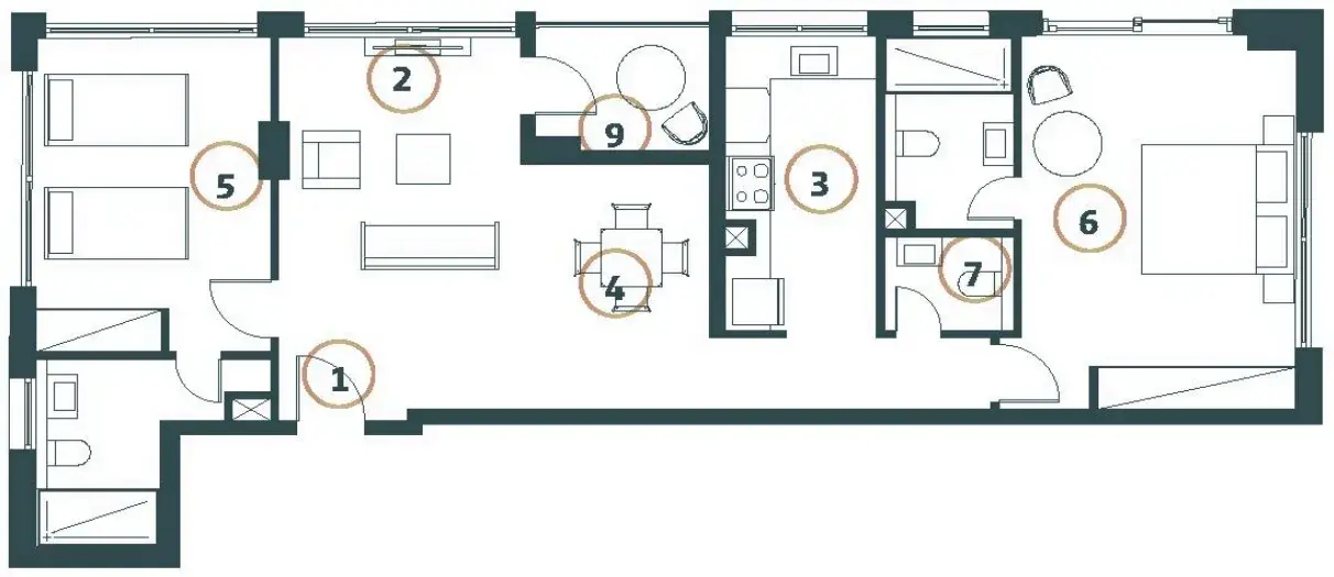 2 Bedrooms apartments - Whitestone Residences floor plan