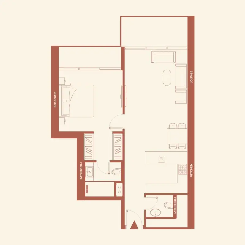 1 bedroom floor plan