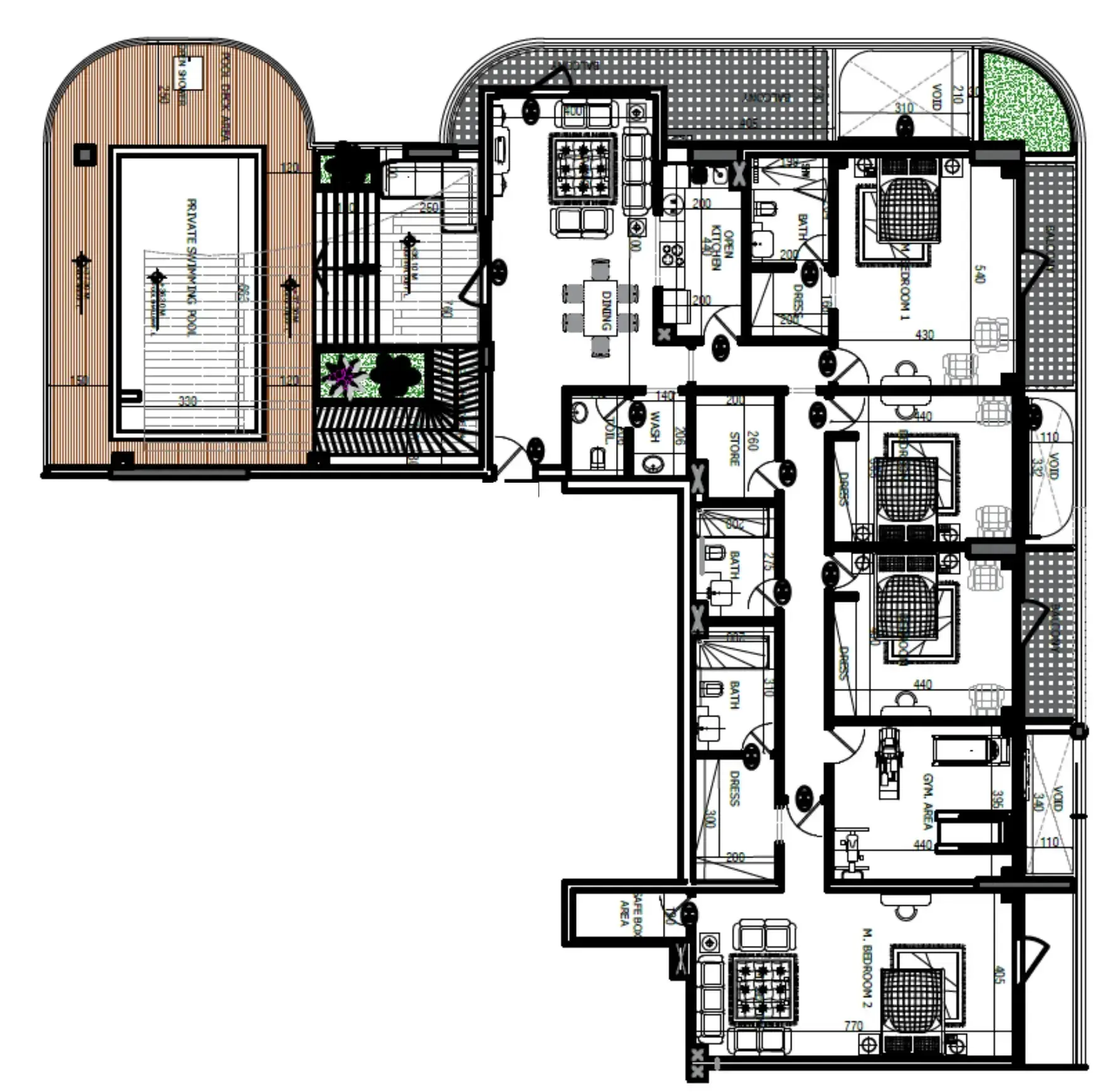 4 Bedrooms penthouse - Mackerel Tower floor plan