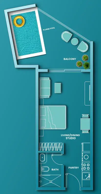 Studio apartments - Aqua Dimore floor plan