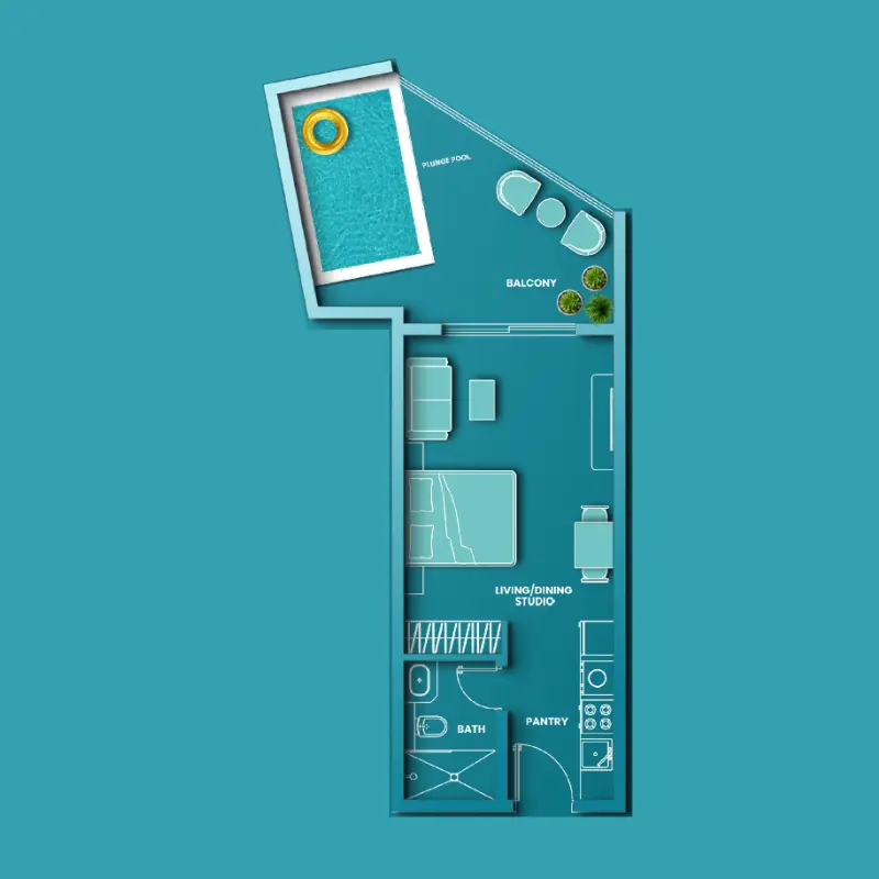 Studio + Pool floor plan