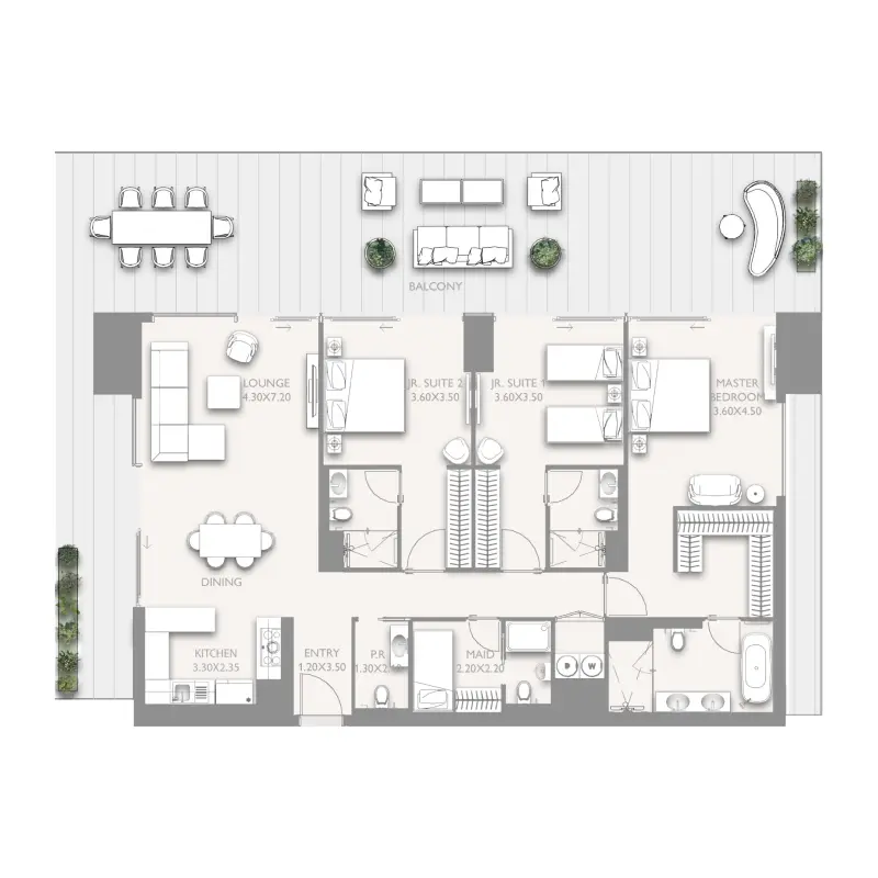 3 bedroom floor plan