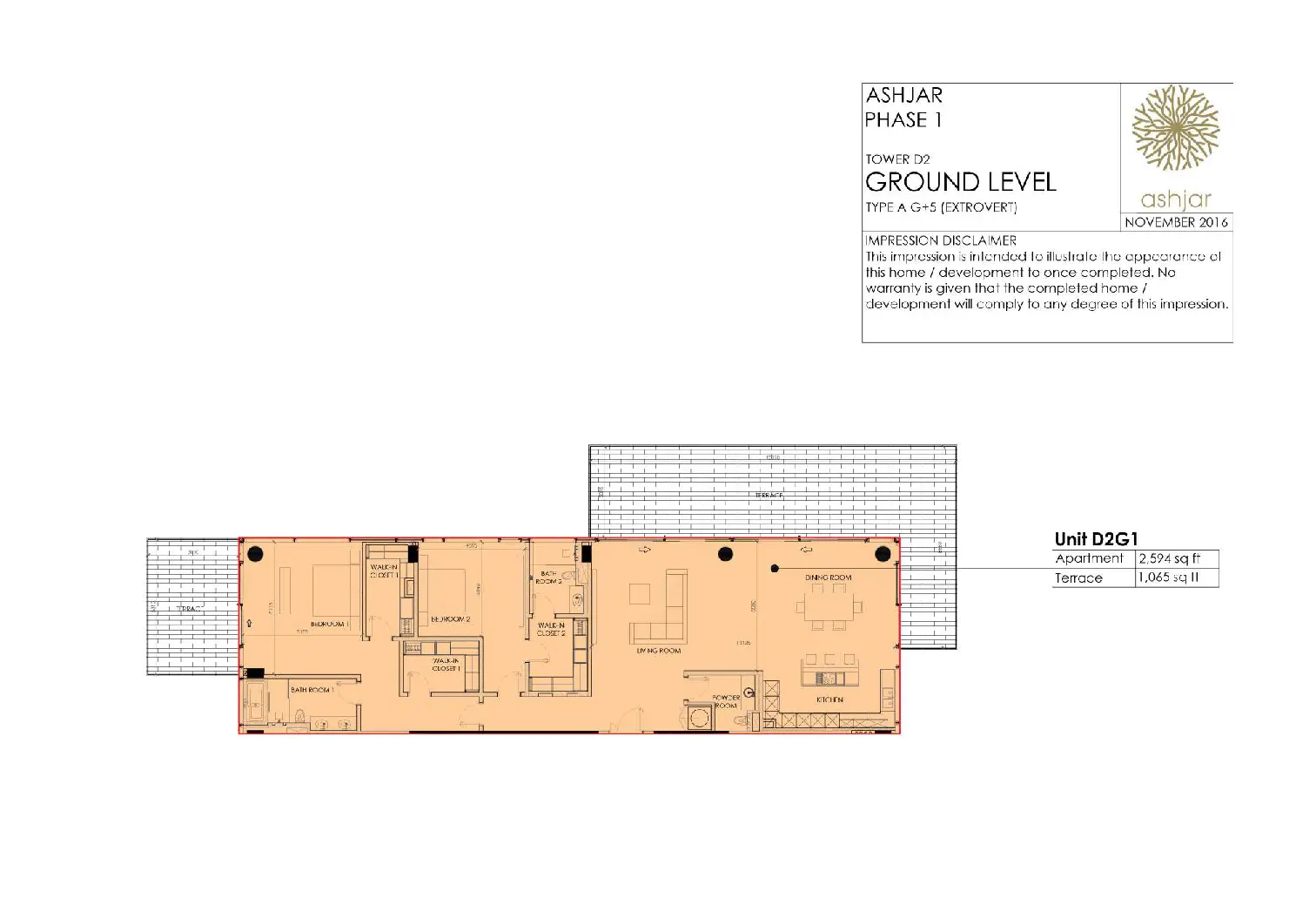 2 Bedroom floor plan