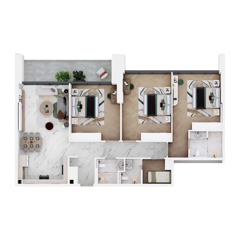 3 bedroom floor plan